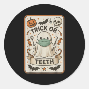 Pegatina Redonda Tarjeta Tarot Dental Dental Halloween D