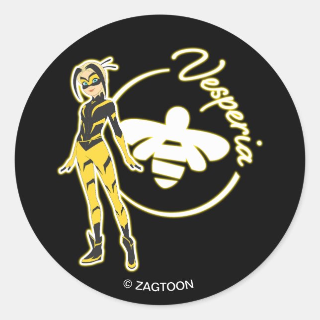 Pegatina Redonda Tarjeta Vesperia (Anverso)