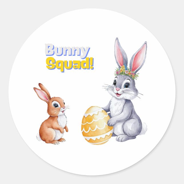 Pegatina Redonda Tarjeta Watercolor Easter para vacaciones de prima (Anverso)