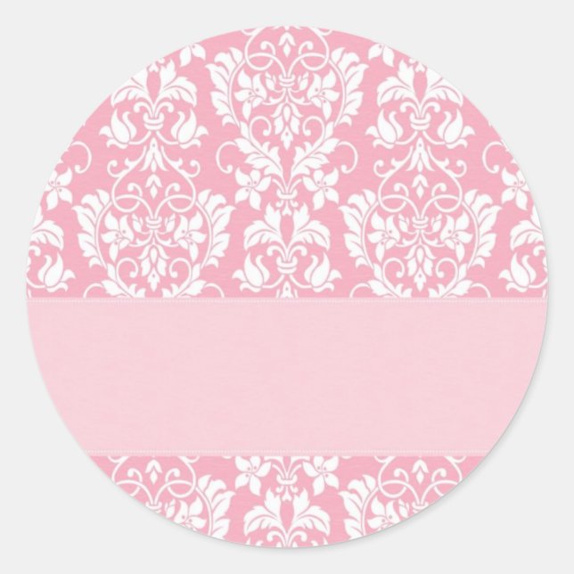 Pegatina Redonda Tarjetas de Personalizable de borde de Damasco ins (Anverso)