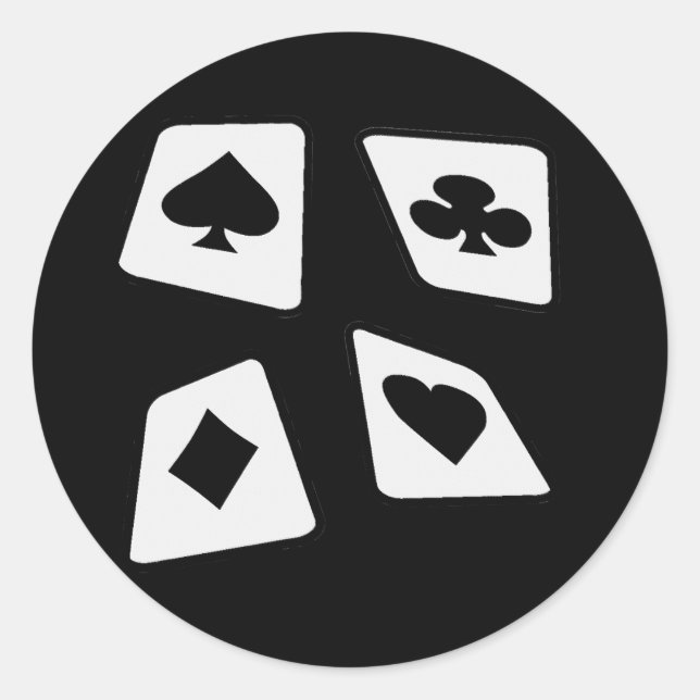 Pegatina Redonda Tarjetas Locas - B&W (Anverso)