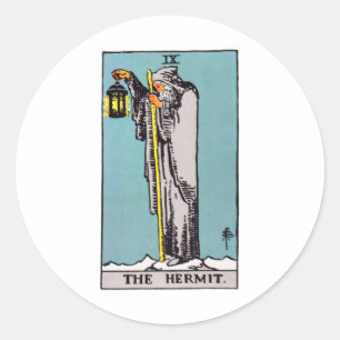 Pegatina Redonda tarot-hermit