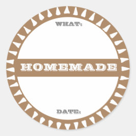 Pegatina Redonda tarro casero de lata escribe en pastel lindo