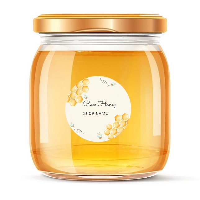 Pegatina Redonda Tarro de apicultores de abejas melíferas (Subido por el creador)