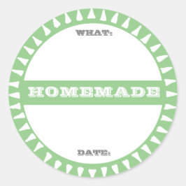 Pegatina Redonda tarro de conservas caseras escribe en pastel lindo