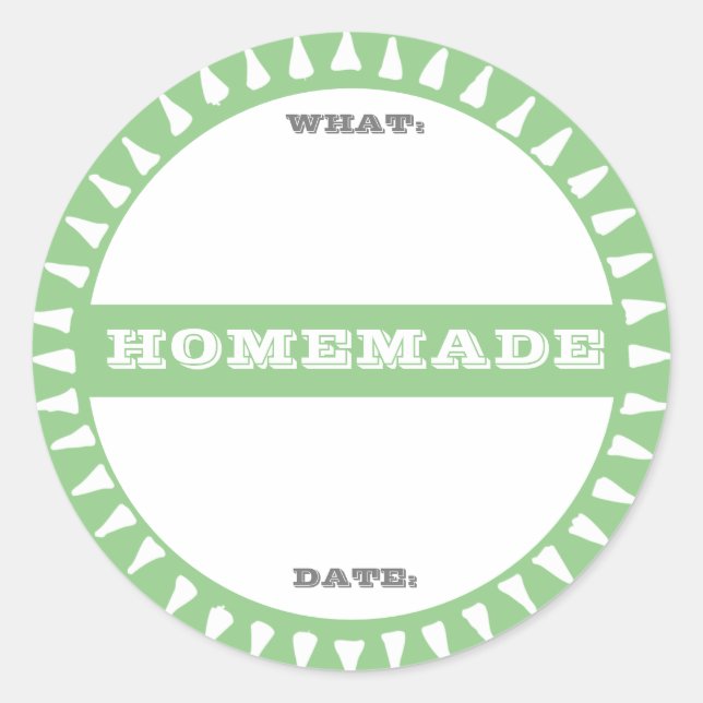 Pegatina Redonda tarro de conservas caseras escribe en pastel lindo (Anverso)