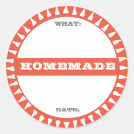 Pegatina Redonda tarro de conservas caseras escribe en pastel lindo