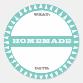 Pegatina Redonda tarro de conservas caseras escribe en pasteles lin