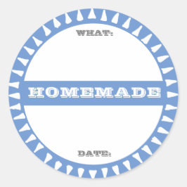 Pegatina Redonda tarro de conservas caseras escribe en pasteles lin