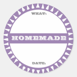 Pegatina Redonda tarro de conservas caseras escribe en pasteles lin