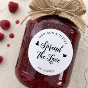 Pegatina Redonda Tarro de mermelada de jalea Spread the Love Jam co