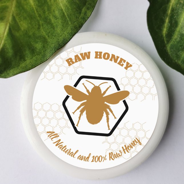 Pegatina Redonda Tarro de miel fresca de abeja Apiario Apicultor (Subido por el creador)