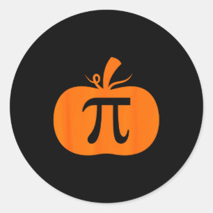 Pegatina Redonda Tarta De Calabaza Divertida Matemática Halloween D