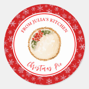 Pegatina Redonda Tarta de Navidad para Hornear en Festivos