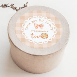 Pegatina Redonda Tarta pequeña y linda cumpleaños 1 Gracias