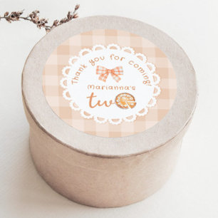 Pegatina Redonda Tarta pequeña y linda cumpleaños 1 Gracias