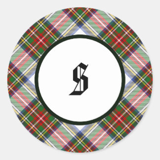 Pegatina Redonda Tartan de Vestimenta Real Stewart Clan Plaid