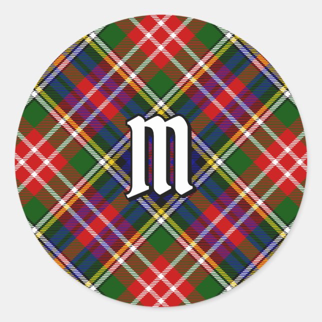Pegatina Redonda Tartan del Clan Christie (Anverso)