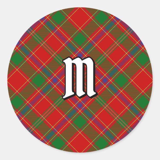 Pegatina Redonda Tartan del Clan Munro (Anverso)