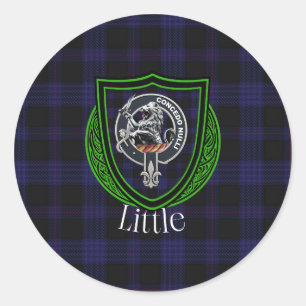 Pegatina Redonda Tartan y Cresta de Clan Escocés Pequeño