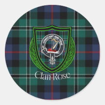 Tartan y Cresta del Clan Escocés Rose