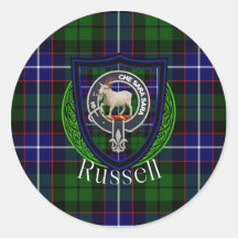 Tartan y Cresta del Clan Escocés Russell