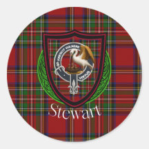 Tartan y Cresta del Clan Escocés Stewart