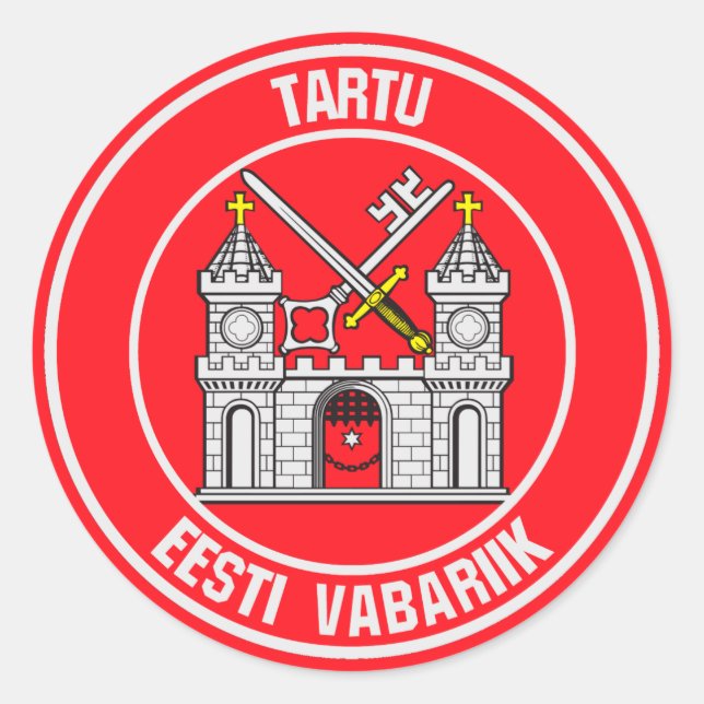 Pegatina Redonda Tartu Round Emblem (Anverso)