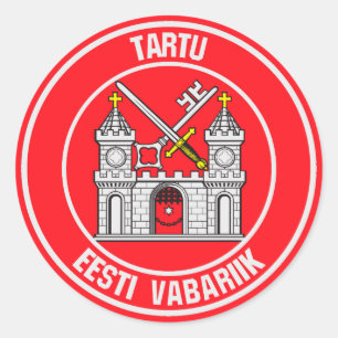 Pegatina Redonda Tartu Round Emblem