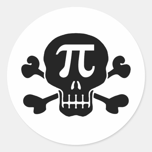 Pegatina Redonda Tasa de Pi (Anverso)