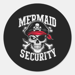 Pegatina Redonda Tasa de seguridad de sirena Papá hermano Halloween