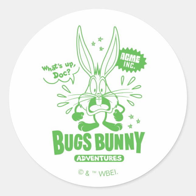 Pegatina Redonda Tasty Retro BUGS BUNNY™ (Anverso)