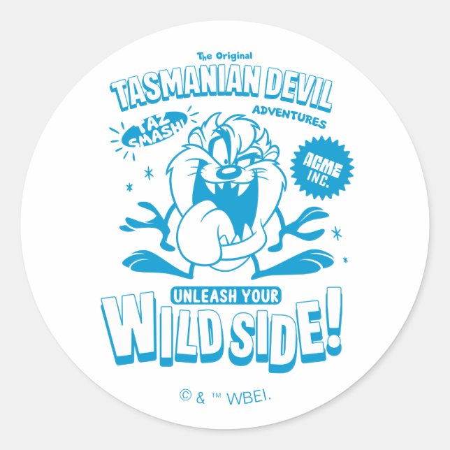 Pegatina Redonda Tasty Retro TAZ™ (Anverso)