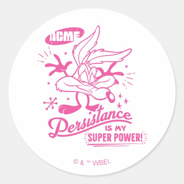 Pegatina Redonda Tasty Retro WILE E. COYOTE™ (Anverso)