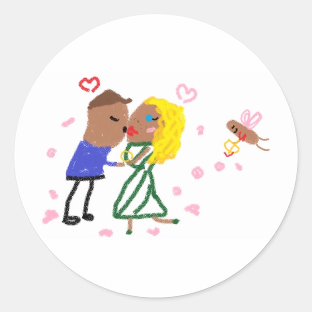 Pegatina Redonda Tater Swift y Travis Kale Kiss (Anverso)