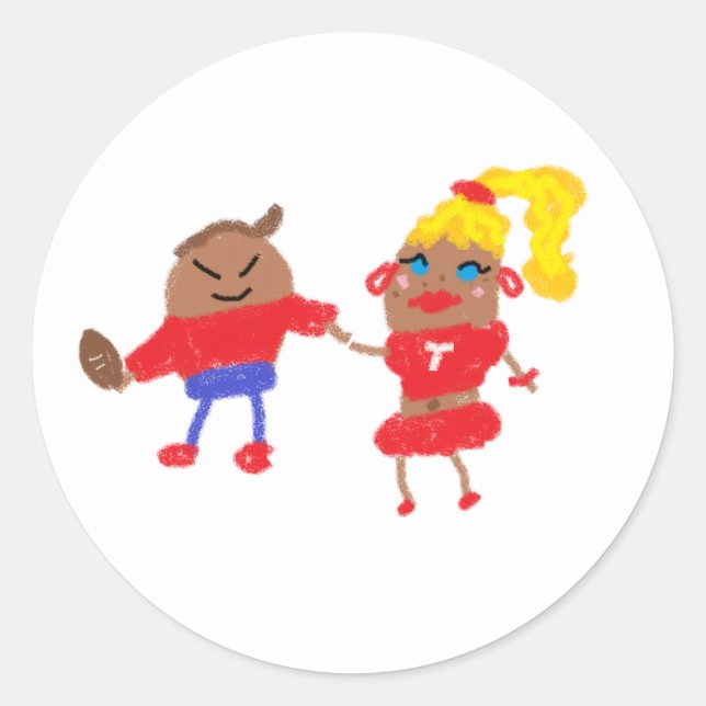 Pegatina Redonda Tater Swift y Travis Kale Spudball (Anverso)