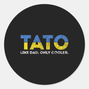 Pegatina Redonda Tato como papá pero más genial - Papá ucraniano de