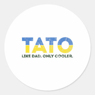Pegatina Redonda Tato como papá solo que más genial - Papá ucranian