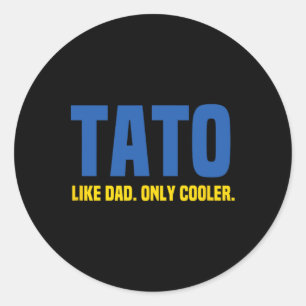 Pegatina Redonda Tato ucraniano. Papá de Ucrania. Padre 