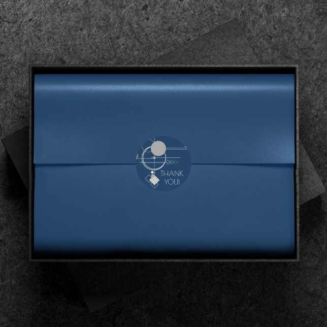 Pegatina Redonda Tattoos Line Art | Abstract Navy Blue Dark Gray (Subido por el creador)