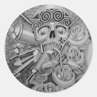 Pegatina Redonda tatuaje de amor