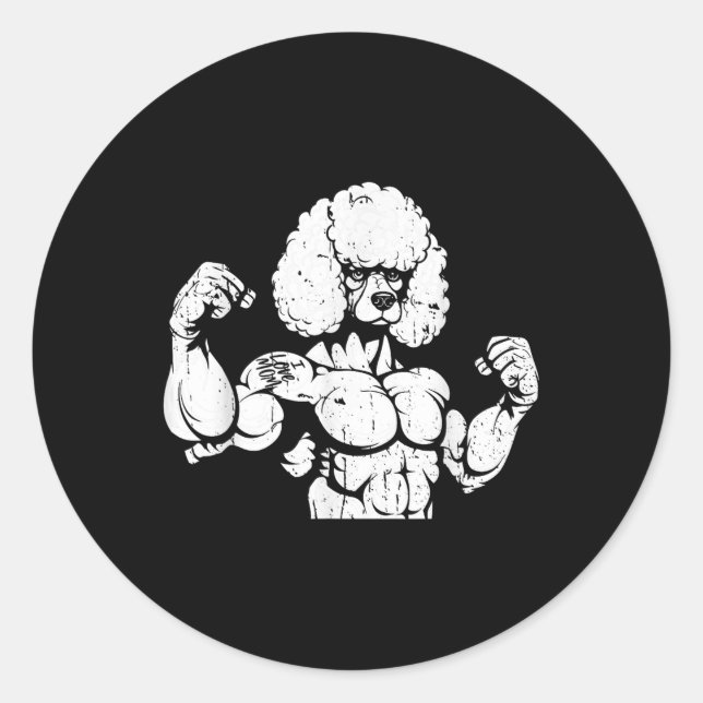 Pegatina Redonda Tatuaje de caniceps - Mascota de raza de perro que (Anverso)