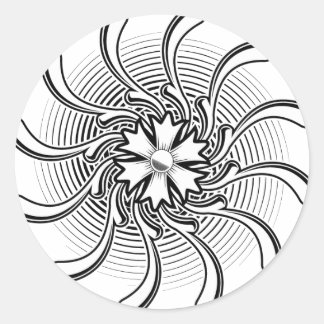 Pegatina Redonda Tatuaje de flores