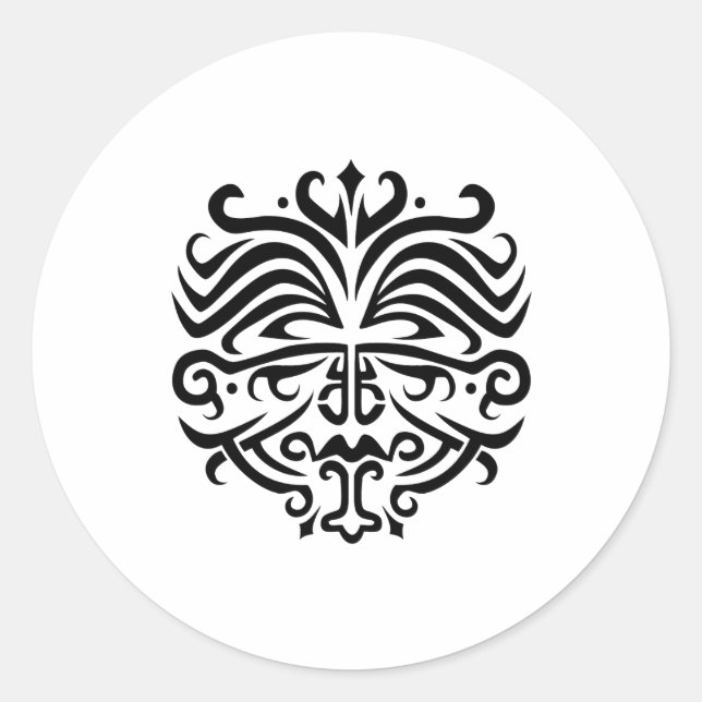 Pegatina Redonda Tatuaje facial (Anverso)