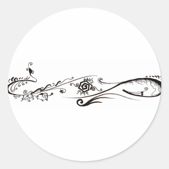 Pegatina Redonda Tatuaje tribal (Anverso)