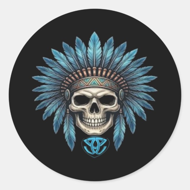 Pegatina Redonda TATV-skull03 (Anverso)