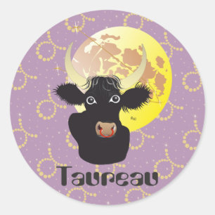 Pegatina Redonda Taureau 21 avril 20 Autocollants Mai au