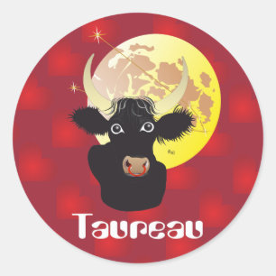 Pegatina Redonda Taureau 21 avril 20 Autocollants Mai au