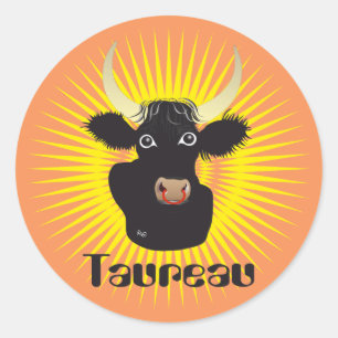 Pegatina Redonda Taureau 21 avril 20 Autocollants Mai au