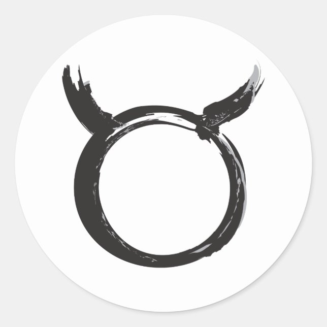 Pegatina Redonda Tauro Toro Zodíaco Abril Mayo Primavera Astrología (Anverso)